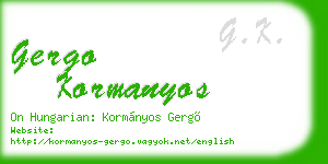 gergo kormanyos business card